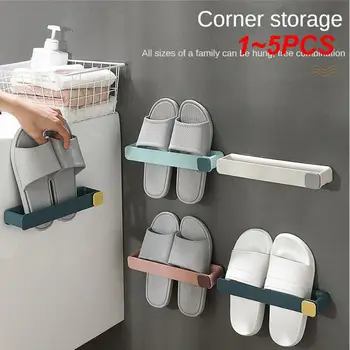 1 ~ 5ШТ Стеллаж для хранения тапочек Настенные органайзеры Компактная стойка для хранения обуви полотенец в ванной комнате Организация домашнего хранения