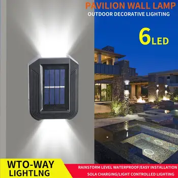 2023 Новый 6LED Солнечный Наружный водонепроницаемый светильник для внутреннего двора, домашний настенный светильник, макет украшения стены, настенный светильник для внутреннего двора