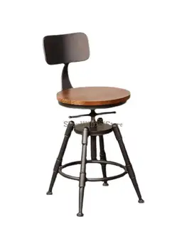 Барный стул барный стул с поворотным подъемником стул из массива дерева высокий табурет из кованого железа домашний барный стул современный минималистичный