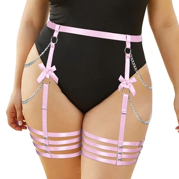Металлическая цепочка для полных женщин, ремни, сексуальное женское белье больших размеров, подвязки для бедер, пояс для подтяжек, БДСМ, бондаж в готическом стиле