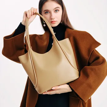Женская сумка-тоут из натуральной кожи, высококачественная модная Классическая Универсальная двуручная сумка-накладная Большой емкости через плечо.