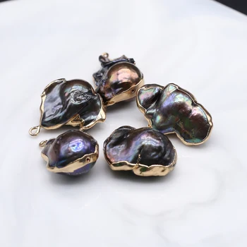 Подвески из натурального жемчуга неправильной формы, фиолетовый пресноводный жемчуг в стиле барокко для изготовления ювелирных изделий, ожерелье
