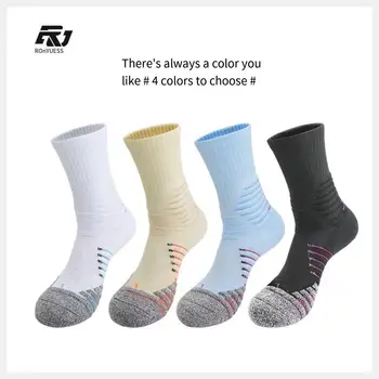 2 пары/Баскетбольные носки с высоким берцем, настоящие боевые длинные носки-полотенца для бадминтона, впитывающие пот, сухие и антифрикционные носки для бега на открытом воздухе