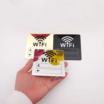 Наклейка со знаком Wi-Fi Общественные места Домашняя учетная запись и доска объявлений с паролями Рукописные знаки Wi-Fi Магазины акриловых зеркал
