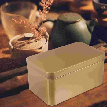 Прямоугольная Жестяная Коробка Мини Портативный Контейнер Для Хранения Чайных Листьев Органайзер Для Конфет Домашняя Коробка Для Хранения - 13x8x6 см (Случайный цвет)