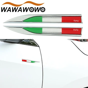 1 пара автомобилей 3D Металл Италия Национальный флаг Эмблема Значок Наклейка Наклейка Авто Внешний аксессуар Самоклеящаяся наклейка для SAAB Volvo