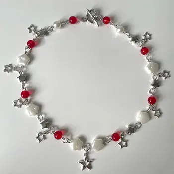 Ожерелье феи из бисера Star cottage core, оригинальное модное ожерелье y2k