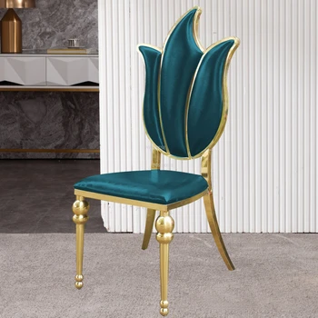 Обеденные стулья из нержавеющей стали, современная мебель для столовой, европейский креативный стул со спинкой, Простые Дизайнерские ресторанные стулья Z