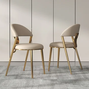 Современные Высококачественные обеденные стулья из искусственной кожи со спинкой Домашний Простой дизайн Табурет для отдыха в гостиной Мебель Приставной стул