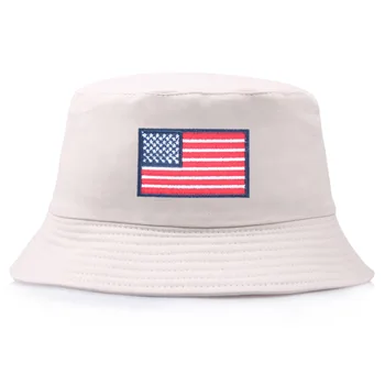 Летний флаг Америки, Двусторонние панамы США, Панама для женщин, мужчин, Bob Sun, летняя черная хлопковая шляпа для рыбалки 2022