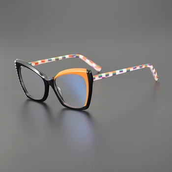 2023 модная оправа для очков, мужские ретро дизайнерские ацетатные оптические очки для чтения при близорукости, женские разноцветные персонализированные очки