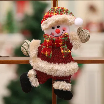 Мини-украшения для рождественских елок, Элегантная Рождественская кукла из 3ШТ, бусы, занавеска для дверных проемов, Рождественская Украшающая гирлянда