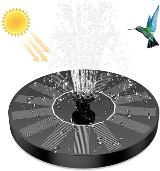 Солнечный фонтанный насос с 6 насадками Солнечный водяной насос для фонтана для купания птиц Плавающие фонтаны Подходят для прудов