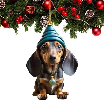 Украшения для Рождественской елки для собак, реалистичные украшения для собак для автомобиля, акриловые Рождественские подарки для любителей собак, Рождество на собачью тематику