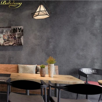 Ретро цементно-серые обои чистый пигментный цвет черный фон для бара ресторана 3D обои промышленные современные украшения для дома