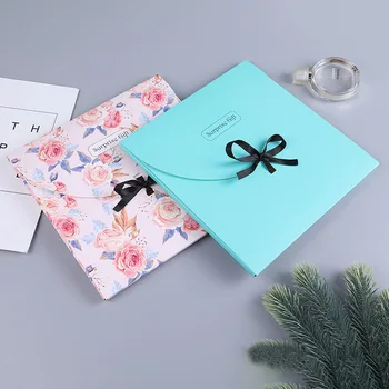 Упаковка подарочной коробки-сюрприза из 20 штук, Бумажные пакеты для шарфов, футболок, Плоские складные бумажные коробки для вечеринок