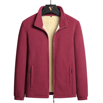 Теплый свитер из овечьей шерсти, мужская осенне-зимняя куртка, плюс флисовый кардиган, плюс толстое флисовое пальто, большой флисовый топ, мужская куртка на молнии