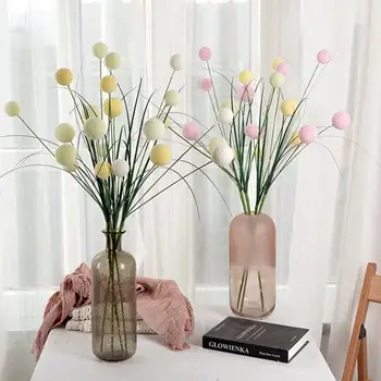 Искусственный цветок с одной веткой и 5 головками Декоративная неувядающая имитация одуванчика Свадебный декор Реквизит для фотосъемки