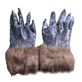 Совершенно новые перчатки-Оборотни, украшения для вечеринок, Длинные Черные перчатки-Волки 25*14 см, 2 шт., перчатки-оборотни для косплея на Хэллоуин