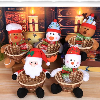 Украшение корзины для хранения конфет с Рождеством Христовым, Корзина для хранения Санта-Клауса, украшение корзины для хранения рождественских конфет