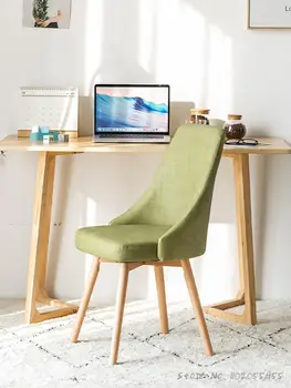 Рабочий стол стул со спинкой табурет письменный стол с обеденным стулом из массива дерева в скандинавском минималистичном стиле, стул для макияжа в спальне, сетка для студента red ins