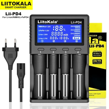 LiitoKala Lii-PD2 LII-PD4 Зарядное устройство для 18650 26650 21700 18350 AA AAA 3,7 В/3,2 В/1,2 В литиевых NiMH аккумуляторов