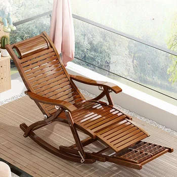Кушетка Шезлонг для отдыха на Балконе Ленивый Расслабляющий Домашний Шезлонг-качалка Складная Садовая мебель QF50TY