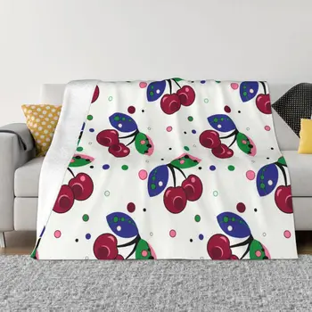 Одеяло в милую клетку с фруктовым рисунком, супер теплые фланелевые одеяла с защитой от скатывания для путешествий с роскошным постельным бельем