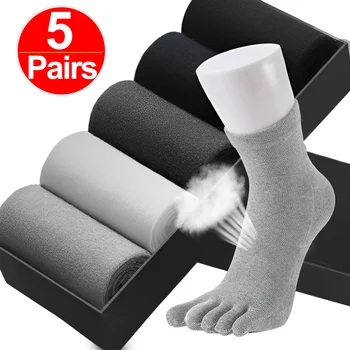 5 пар носков Унисекс для мужчин и женщин, хлопковые носки с пятью пальцами, для бега, Дышащие, с дезодорантом от пота, Антибактериальные, повседневные Спортивные носки
