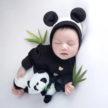 Одежда для фотосъемки новорожденных, костюм для фотосъемки новорожденных на 100 дней, художественная фотография грудничка, комбинезон в форме панды