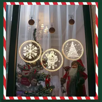16-22 СМ Светодиодные Подвесные Рождественские декоративные светильники, 3D Акриловые светодиодные лампы с присосками Для декора дверей, окон