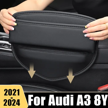 Для Audi A3 8Y 2021 2022 2023 2024 Sportback Седан Кожаное Универсальное Автокресло Щелевой Ящик Для Хранения Органайзер Карманные Аксессуары