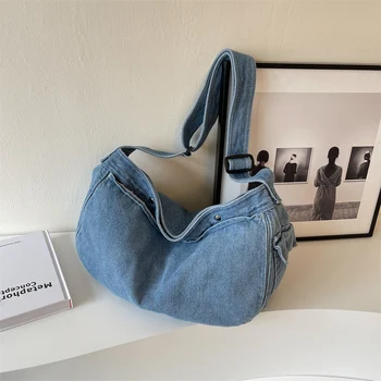 Модные дизайнерские Большие джинсовые бродяги, сумки через плечо, женские сумки и портмоне 2023 года, новые женские сумки-мессенджеры высокого качества