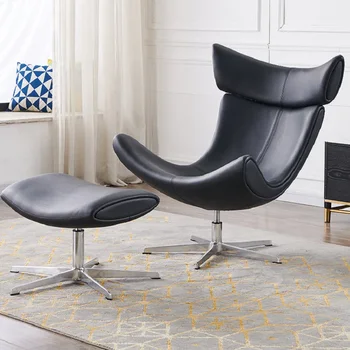 Современный минималистичный диван-кресло для одного человека дизайнерское кожаное кресло lazy snail для гостиной, повседневное вращающееся кресло