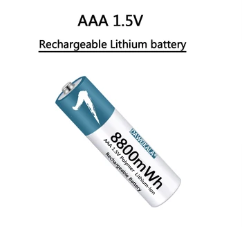 Батарея AAA 1,5 В Перезаряжаемая Полимерная Литий-ионная Батарея 8800 МВтч Батарея AAA для мыши с дистанционным управлением маленький вентилятор Электрическая игрушка