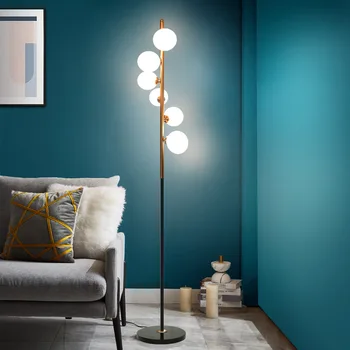 Европейский современный простой торшер гостиная стеклянный шар спальня креативное искусство украшение дома лампа