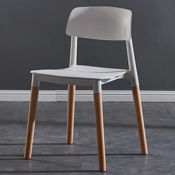 Обеденный стул со спинкой для конференции, Удобный Обеденный стул из натурального пластика для гостиной, Современный Простой Обеденный стул Muebles Hogar Furniture QF50DC