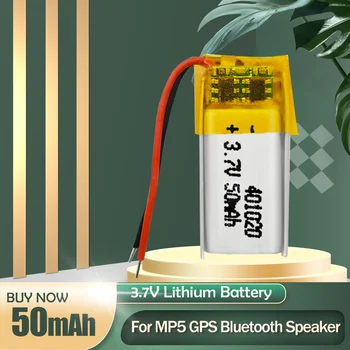 401020 3,7 В 50 мАч Литий-полимерная Li-po аккумуляторная батарея для MP4 GPS Светодиодная Bluetooth-гарнитура Динамик Смарт-часы Фонарик