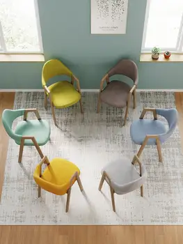 Спинка домашнего стула спальня рабочий стол в общежитии стул для учебы простой стул для макияжа женский обеденный стол в скандинавском стиле обеденный стул