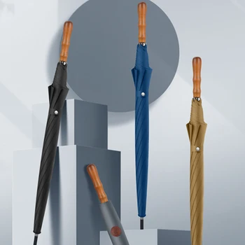 Мужская ручка-крючок Ветрозащитный Автоматический зонт от дождя с деревянной ручкой Роскошный Эстетичный зонт Дизайнерского качества Paraguas Sunny Angel