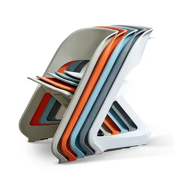 Красочный пластиковый стул Nordic Macaron Офисный Ресторанный конференц-зал со спинкой Домашний Кабинет Спальня Мебель для гостиной Стулья