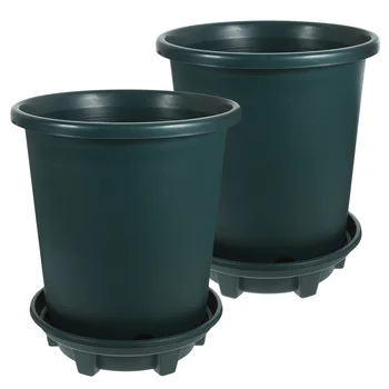 2 комплекта горшков для комнатных растений Мелкая посадка Пластиковых бытовых кашпо для питомников на открытом воздухе