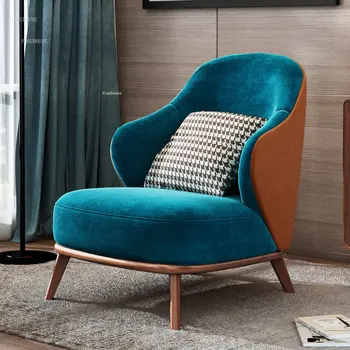 Скандинавские стулья для гостиной из массива дерева, мебель для дома, Легкие роскошные кресла со спинкой для балкона, креативные диванные стулья для кухни