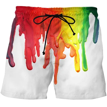 2023 Мужские пляжные брюки с 3D принтом, короткие мужские цветные пляжные шорты, повседневные шорты для морского серфинга, Летние шорты для плавания унисекс