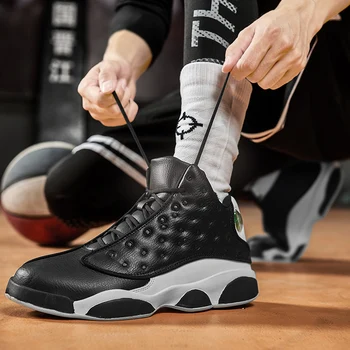 Мужская баскетбольная обувь из качественной кожи, водонепроницаемые нескользящие спортивные кроссовки для бега, Zapatillas Basketball Originales