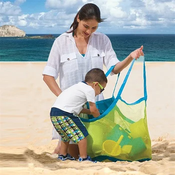 Переносная Уличная Пляжная Сетчатая сумка для детей, убирающих песок, Складные детские Пляжные игрушки, сумки для одежды, сумка-органайзер для хранения мелочей для игрушек
