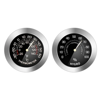Мини-металлический Механический Аналоговый Термометр-Гигрометр для легкового автомобиля, грузовика, холодильника, Челнока