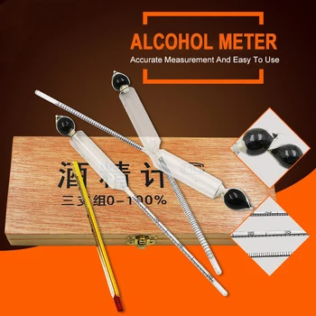 / набор алкоголометров 0-100% Профессиональный алкотестер, тестер алкоголя, измеритель концентрации винного спирта с термометром