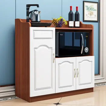 Современные деревянные кухонные шкафы Простая Кухонная мебель Европейский Домашний буфет для столовой Кухонный шкаф Многослойный шкафчик