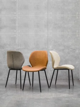 Обеденный стул Wuli, Домашний Легкий Роскошный Скандинавский стул, современный минималистичный письменный стул, Ресторанный стул с мягкой спинкой и крайней плотью.